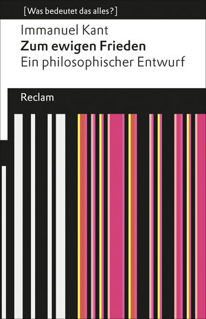 Buchcover Zum ewigen Frieden | Immanuel Kant | EAN 9783150190654 | ISBN 3-15-019065-7 | ISBN 978-3-15-019065-4