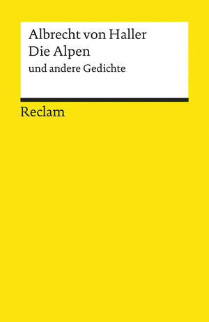 Buchcover Die Alpen und andere Gedichte | Albrecht von Haller | EAN 9783150194942 | ISBN 3-15-019494-6 | ISBN 978-3-15-019494-2