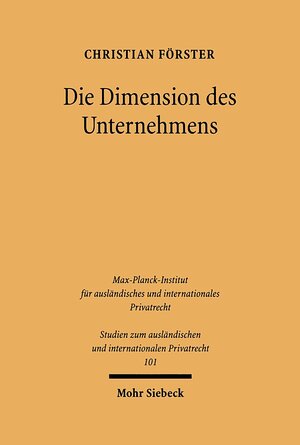 Buchcover Die Dimension des Unternehmens | Christian Förster | EAN 9783161480157 | ISBN 3-16-148015-5 | ISBN 978-3-16-148015-7