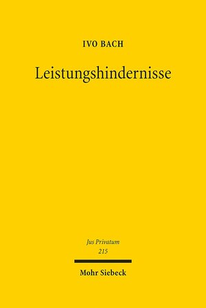 Buchcover Leistungshindernisse | Ivo Bach | EAN 9783161548734 | ISBN 3-16-154873-6 | ISBN 978-3-16-154873-4