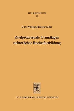 Buchcover Zivilprozessuale Grundlagen richterlicher Rechtsfortbildung | Curt W Hergenröder | EAN 9783161580246 | ISBN 3-16-158024-9 | ISBN 978-3-16-158024-6