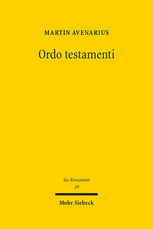 Buchcover Ordo testamenti  | EAN 9783161632419 | ISBN 3-16-163241-9 | ISBN 978-3-16-163241-9