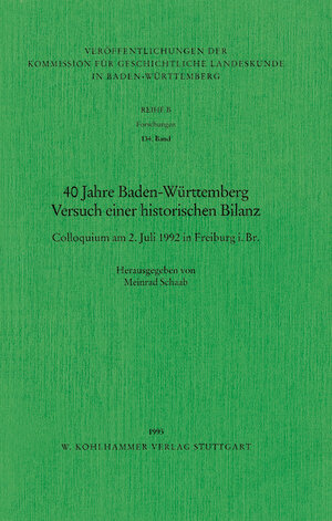 Buchcover 40 Jahre Baden-Württemberg  | EAN 9783170125032 | ISBN 3-17-012503-6 | ISBN 978-3-17-012503-2