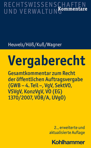 Buchcover Vergaberecht | Tobias André | EAN 9783170291416 | ISBN 3-17-029141-6 | ISBN 978-3-17-029141-6