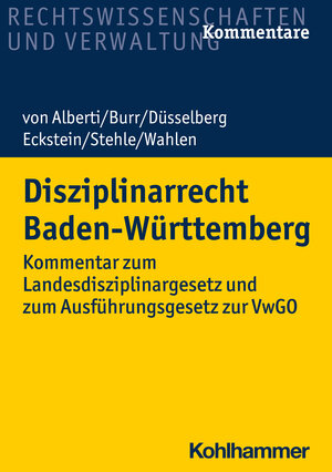 Buchcover Disziplinarrecht Baden-Württemberg | Dieter von Alberti | EAN 9783170353534 | ISBN 3-17-035353-5 | ISBN 978-3-17-035353-4