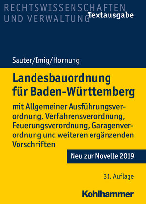 Buchcover Landesbauordnung für Baden-Württemberg | Helmut Sauter | EAN 9783170381117 | ISBN 3-17-038111-3 | ISBN 978-3-17-038111-7