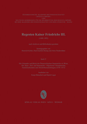 Buchcover Die Urkunden und Briefe des Österreichischen Staatsarchives in Wien (1470-1475)  | EAN 9783205787075 | ISBN 3-205-78707-2 | ISBN 978-3-205-78707-5
