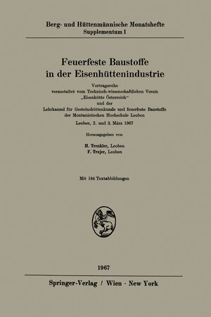 Buchcover Feuerfeste Baustoffe in der Eisenhüttenindustrie  | EAN 9783211808054 | ISBN 3-211-80805-1 | ISBN 978-3-211-80805-4