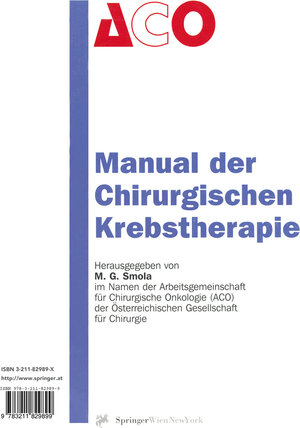 Buchcover Manual der Chirurgischen Krebstherapie  | EAN 9783211829899 | ISBN 3-211-82989-X | ISBN 978-3-211-82989-9
