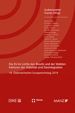 Buchcover Die EU im Lichte des Brexits und der Wahlen Europarechtstag 2019  | EAN 9783214013059 | ISBN 3-214-01305-X | ISBN 978-3-214-01305-9