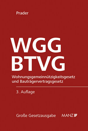 Buchcover WGG - BTVG | Christian Prader | EAN 9783214020811 | ISBN 3-214-02081-1 | ISBN 978-3-214-02081-1