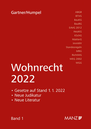 Buchcover Wohnrecht 2022 | Herbert Gartner | EAN 9783214021405 | ISBN 3-214-02140-0 | ISBN 978-3-214-02140-5