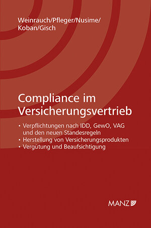 Buchcover Compliance im Versicherungsvertrieb | Roland Weinrauch | EAN 9783214092870 | ISBN 3-214-09287-1 | ISBN 978-3-214-09287-0