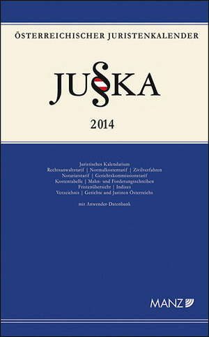 Buchcover Österreichischer Juristenkalender JU§KA 2014  | EAN 9783214143060 | ISBN 3-214-14306-9 | ISBN 978-3-214-14306-0