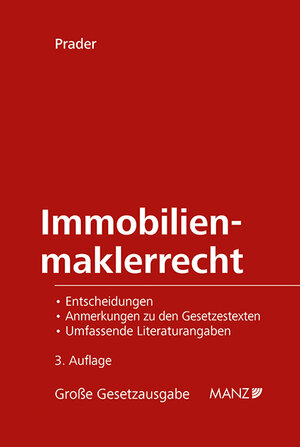 Buchcover Immobilienmaklerrecht | Christian Prader | EAN 9783214253318 | ISBN 3-214-25331-X | ISBN 978-3-214-25331-8