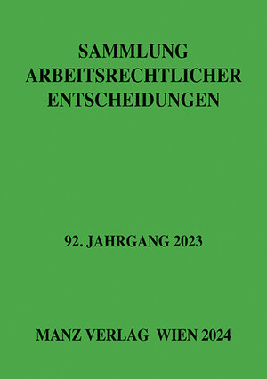 Buchcover Sammlung arbeitsrechtlicher Entscheidungen  | EAN 9783214256081 | ISBN 3-214-25608-4 | ISBN 978-3-214-25608-1