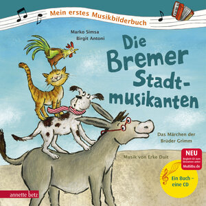 Buchcover Die Bremer Stadtmusikanten (Mein erstes Musikbilderbuch mit CD und zum Streamen, Bd.) | Marko Simsa | EAN 9783219117226 | ISBN 3-219-11722-8 | ISBN 978-3-219-11722-6