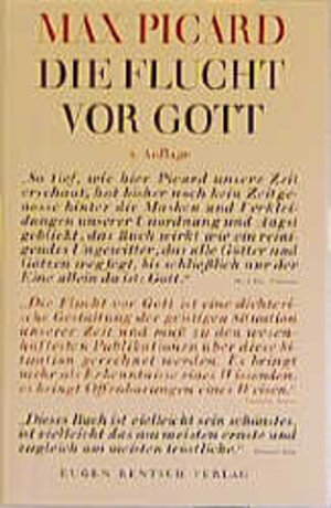 Buchcover Die Flucht vor Gott | Max Picard | EAN 9783250101925 | ISBN 3-250-10192-3 | ISBN 978-3-250-10192-5