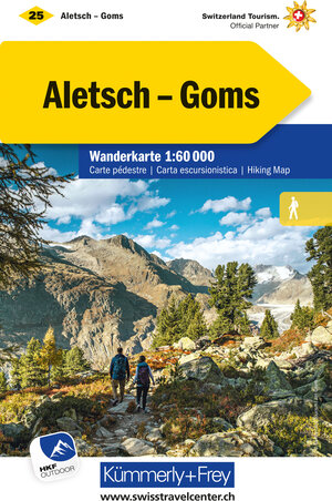 Buchcover Aletsch - Goms Nr. 25 Wanderkarte 1:60 000  | EAN 9783259022252 | ISBN 3-259-02225-2 | ISBN 978-3-259-02225-2