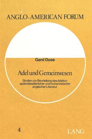 Buchcover Adel und Gemeinwesen  | EAN 9783261023285 | ISBN 3-261-02328-7 | ISBN 978-3-261-02328-5