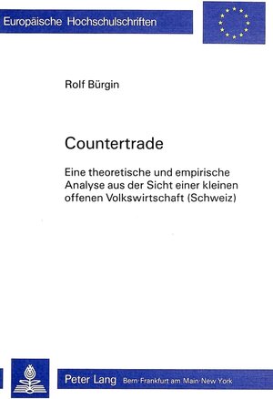 Buchcover Countertrade | Rolf Bürgin | EAN 9783261035844 | ISBN 3-261-03584-6 | ISBN 978-3-261-03584-4