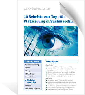 Buchcover 10 Schritte zur Top-10-Platzierung in Suchmaschinen | Beat D. Wyser | EAN 9783297004296 | ISBN 3-297-00429-0 | ISBN 978-3-297-00429-6