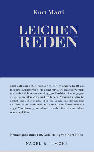 Buchcover Leichenreden | Kurt Marti | EAN 9783312011964 | ISBN 3-312-01196-5 | ISBN 978-3-312-01196-4