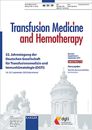 Buchcover Deutsche Gesellschaft für Transfusionsmedizin und Immunhämatologie (DGTI)  | EAN 9783318066166 | ISBN 3-318-06616-8 | ISBN 978-3-318-06616-6