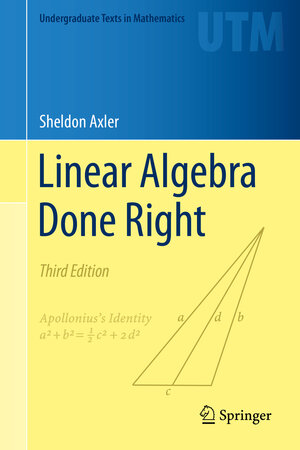 Buchcover Linear Algebra Done Right | Sheldon Axler | EAN 9783319110806 | ISBN 3-319-11080-2 | ISBN 978-3-319-11080-6