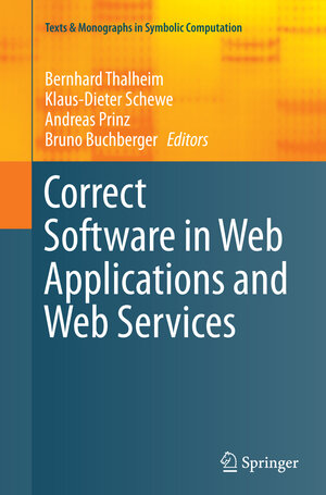 Buchcover Correct Software in Web Applications and Web Services | EAN 9783319347271 | ISBN 3-319-34727-6 | ISBN 978-3-319-34727-1