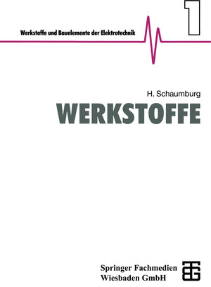 Buchcover Werkstoffe | Hanno Schaumburg | EAN 9783322848482 | ISBN 3-322-84848-5 | ISBN 978-3-322-84848-2