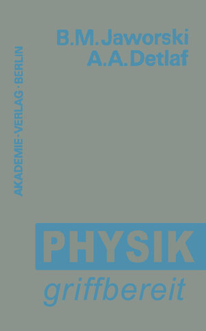 Buchcover Physik griffbereit | Boris M. Jaworski | EAN 9783322850447 | ISBN 3-322-85044-7 | ISBN 978-3-322-85044-7
