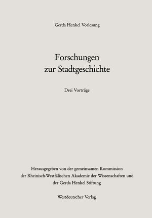 Buchcover Forschungen zur Stadtgeschichte | Adalberto Giovannini | EAN 9783322856227 | ISBN 3-322-85622-4 | ISBN 978-3-322-85622-7