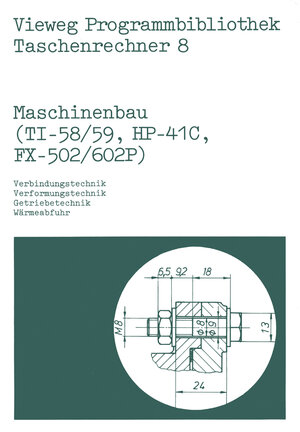 Buchcover Maschinenbau (TI-58/59, HP-41 C, FX-502/602 P) | Helmut Alt | EAN 9783322859068 | ISBN 3-322-85906-1 | ISBN 978-3-322-85906-8