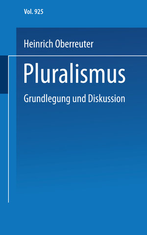 Buchcover Pluralismus  | EAN 9783322860965 | ISBN 3-322-86096-5 | ISBN 978-3-322-86096-5