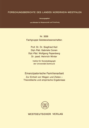 Buchcover Emanzipatorische Familienarbeit | Siegfried Keil | EAN 9783322876348 | ISBN 3-322-87634-9 | ISBN 978-3-322-87634-8