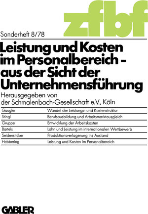 Buchcover Leistung und Kosten im Personalbereich | Kenneth A. Loparo | EAN 9783322879936 | ISBN 3-322-87993-3 | ISBN 978-3-322-87993-6