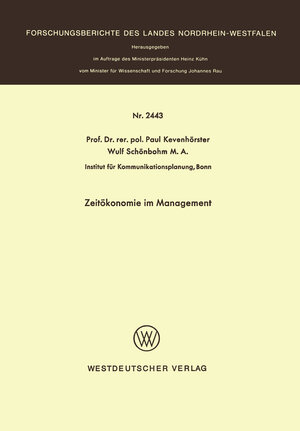 Buchcover Zeitökonomie im Management | Paul Kevenhörster | EAN 9783322885449 | ISBN 3-322-88544-5 | ISBN 978-3-322-88544-9