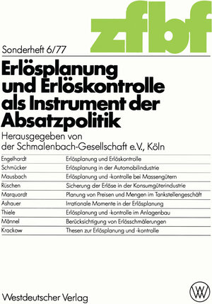 Buchcover Erlösplanung und Erlöskontrolle als Instrument der Absatzpolitik | Kenneth A. Loparo | EAN 9783322886361 | ISBN 3-322-88636-0 | ISBN 978-3-322-88636-1