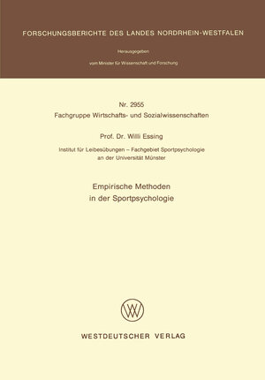 Buchcover Empirische Methoden in der Sportpsychologie | Willi Essing | EAN 9783322887634 | ISBN 3-322-88763-4 | ISBN 978-3-322-88763-4