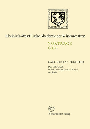 Buchcover Geisteswissenschaften | Karl Gustav Fellerer | EAN 9783322893765 | ISBN 3-322-89376-6 | ISBN 978-3-322-89376-5
