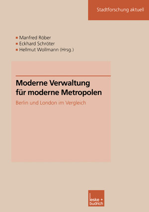 Buchcover Moderne Verwaltung für moderne Metropolen  | EAN 9783322922656 | ISBN 3-322-92265-0 | ISBN 978-3-322-92265-6