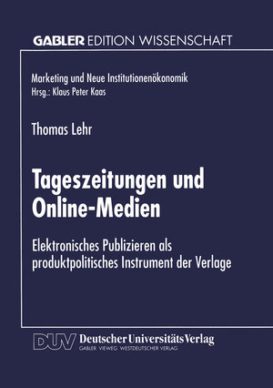 Buchcover Tageszeitungen und Online-Medien  | EAN 9783322952042 | ISBN 3-322-95204-5 | ISBN 978-3-322-95204-2