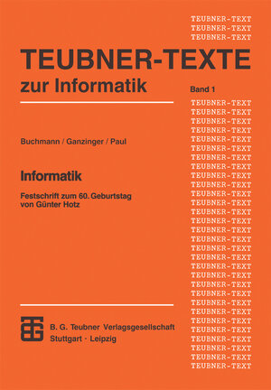 Buchcover Informatik | Harald Ganzinger | EAN 9783322952332 | ISBN 3-322-95233-9 | ISBN 978-3-322-95233-2