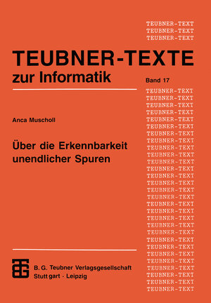 Buchcover Über die Erkennbarkeit unendlicher Spuren  | EAN 9783322953711 | ISBN 3-322-95371-8 | ISBN 978-3-322-95371-1