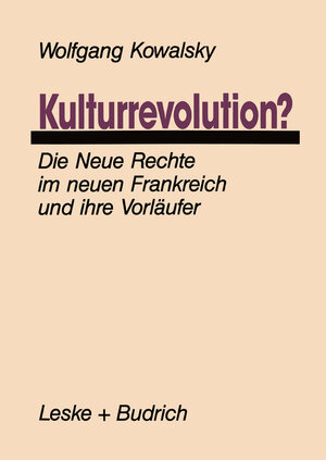 Buchcover Kulturrevolution? | Wolfgang Kowalsky | EAN 9783322959430 | ISBN 3-322-95943-0 | ISBN 978-3-322-95943-0