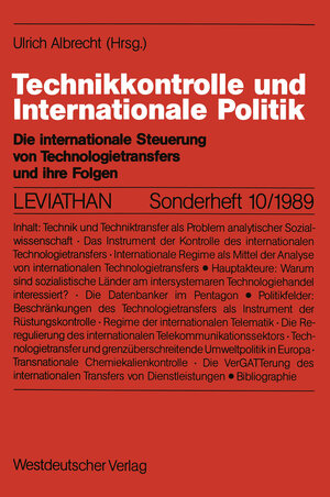 Buchcover Technikkontrolle und Internationale Politik  | EAN 9783322970039 | ISBN 3-322-97003-5 | ISBN 978-3-322-97003-9