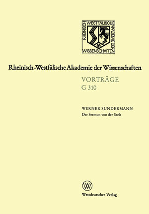 Buchcover Der Sermon von der Seele | Werner Sundermann | EAN 9783322986351 | ISBN 3-322-98635-7 | ISBN 978-3-322-98635-1