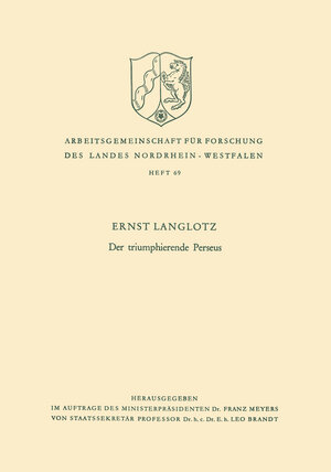 Buchcover Der triumphierende Perseus | Ernst Langlotz | EAN 9783322988461 | ISBN 3-322-98846-5 | ISBN 978-3-322-98846-1