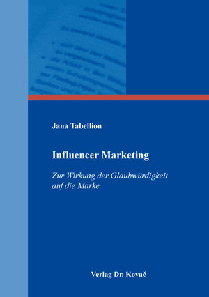 Buchcover Influencer Marketing | Jana Tabellion | EAN 9783339107367 | ISBN 3-339-10736-X | ISBN 978-3-339-10736-7